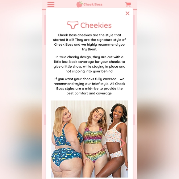 Cheek Boss No Show Cheekies panties - size XL. Color - Star Swirl - Picture 4 of 8